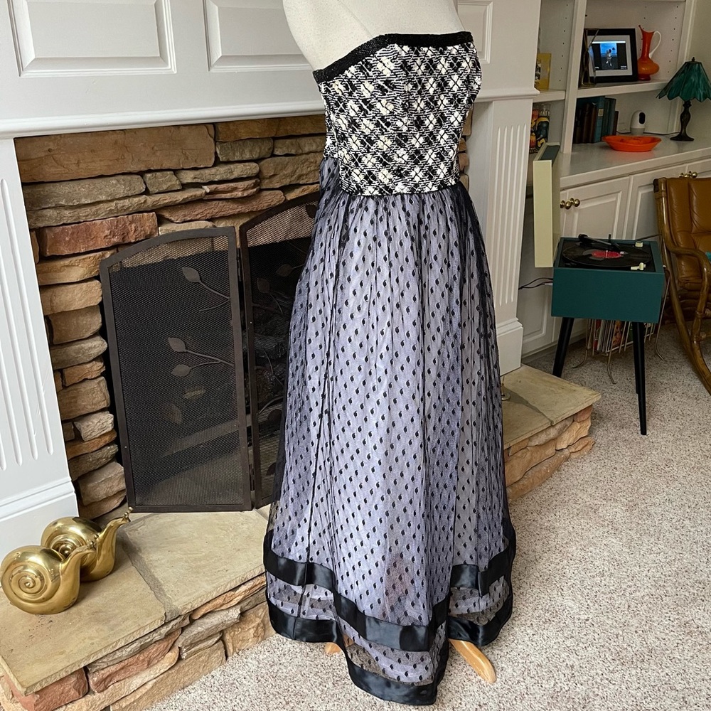 Vintage 50s style Bill Blass Evening dress strapless size 14 or large - Picture 2 of 15